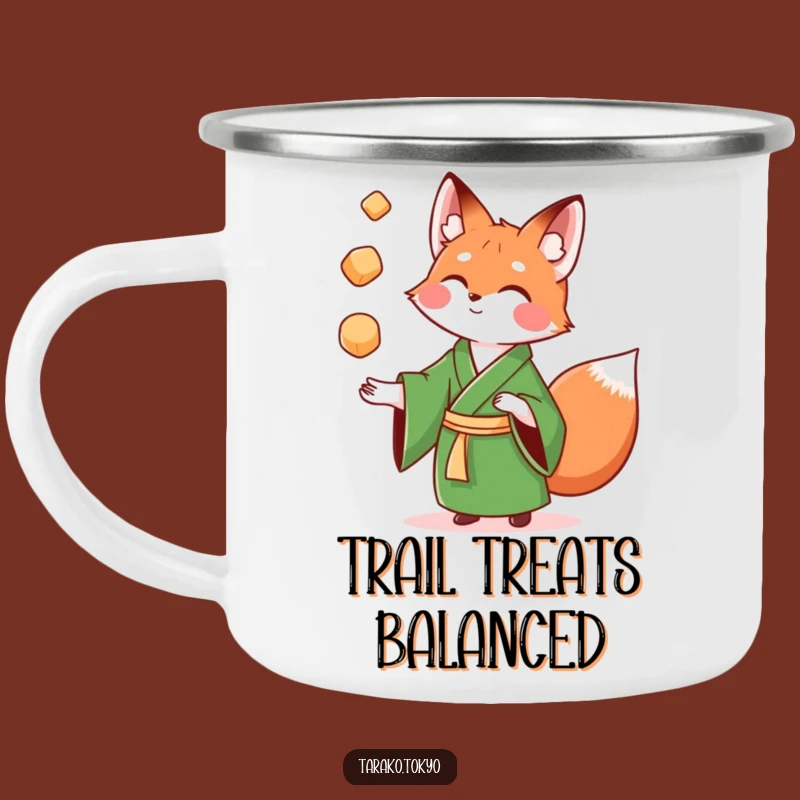 Funny Fox Mochi Camping Mug: Durable and fun funny mug for outdoor adventures.