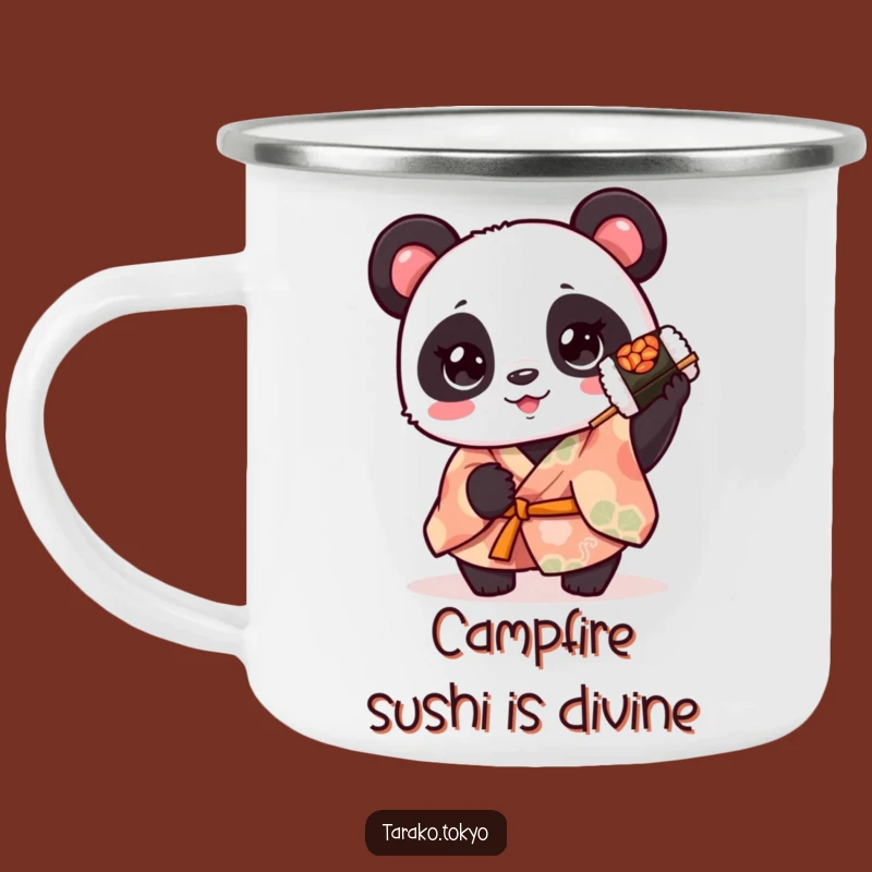 Funny Panda Kimono Sushi Camping Mug - Adventure with Adorable Fun