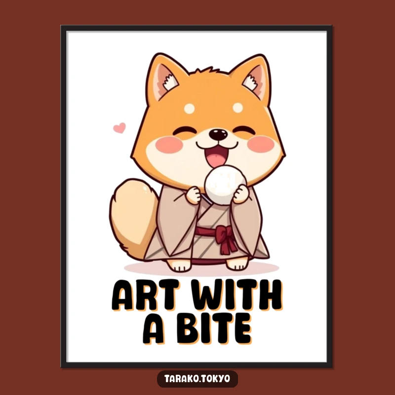 Funny Shiba Inu Kimono Rice Ball Digital Print: Instant Joy!