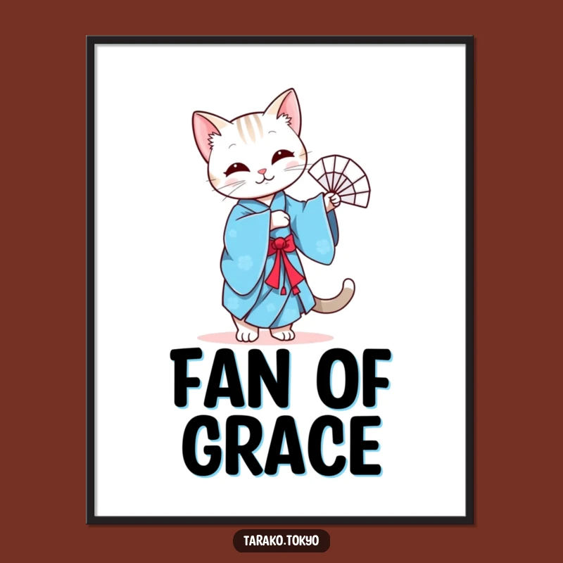 Funny Cat Fan Dance Digital Art: Instant Elegance for Your Walls!