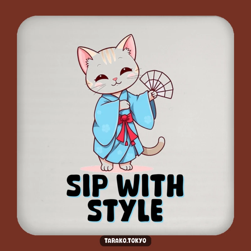 Funny Cat Fan Dance Coasters: Protect Surfaces with Grace!