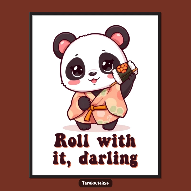 Funny Free Printable Wall Art Panda Kimono Sushi Downloadable Decor