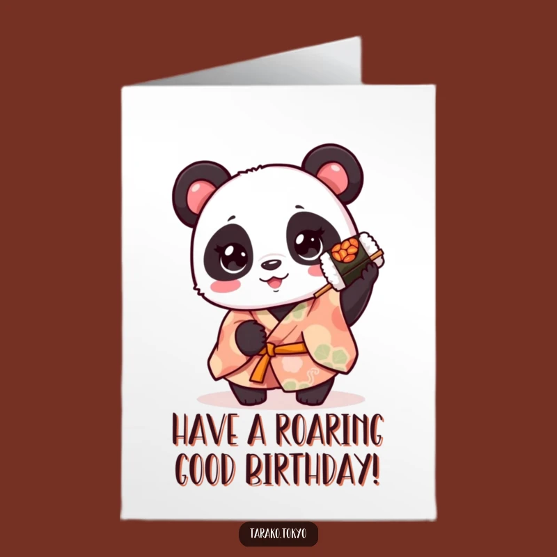 Free Printable Birthday Card Panda Sushi Fun Downloadable Gift