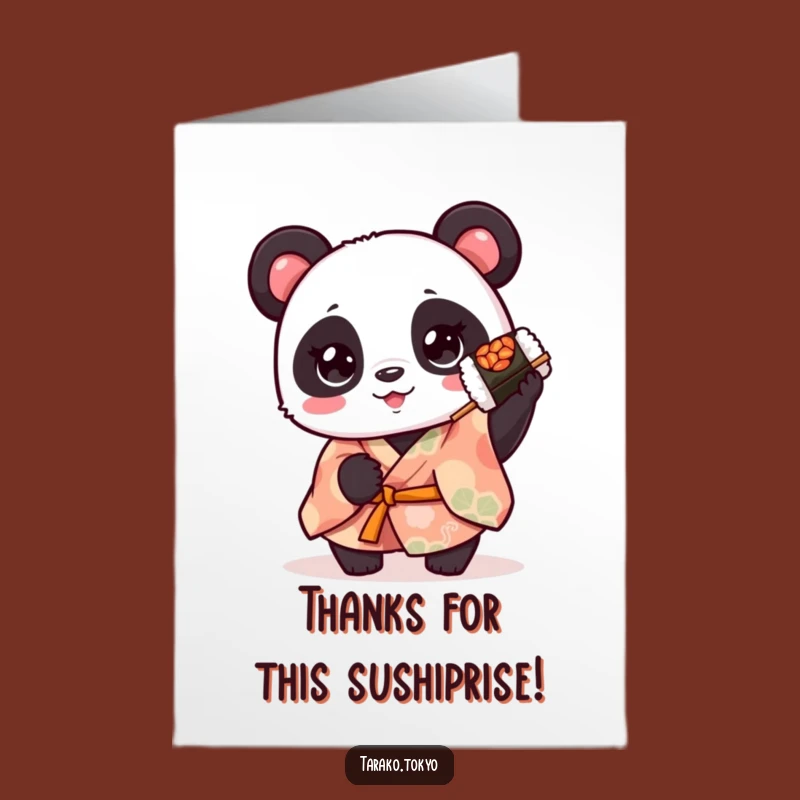 Free Printable Thank You Card Panda Sushi Downloadable Gratitude