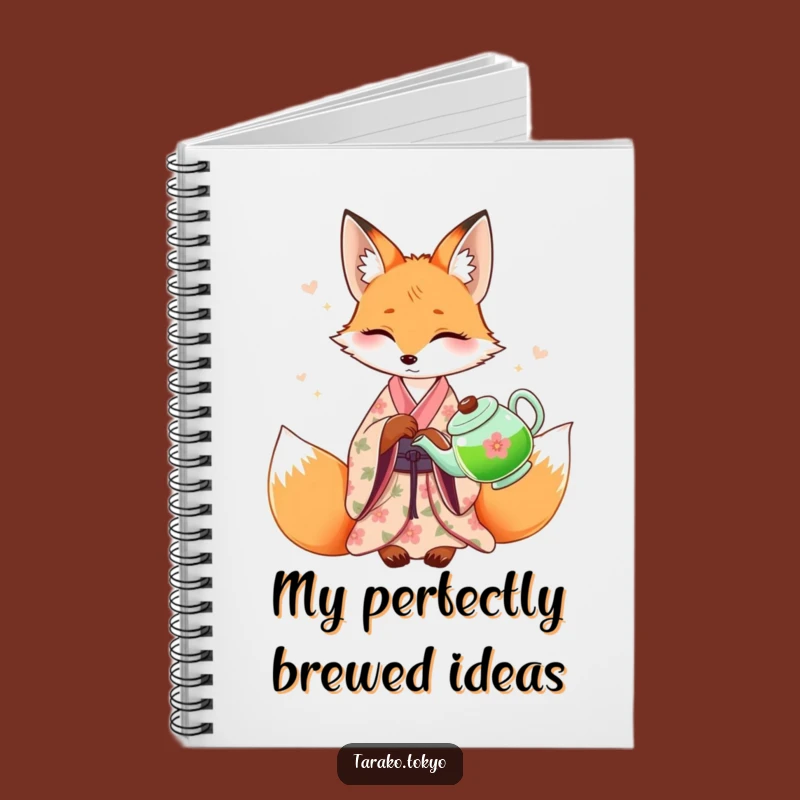 Funny Fox Kimono Tea Notebook - Jot Down Thoughts with Grace