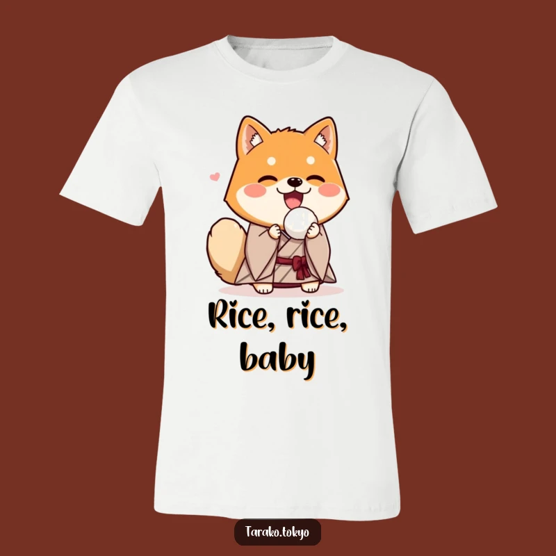 Funny Shiba Inu Kimono Rice Ball T-Shirt: Joyful & Enthusiastic Tee