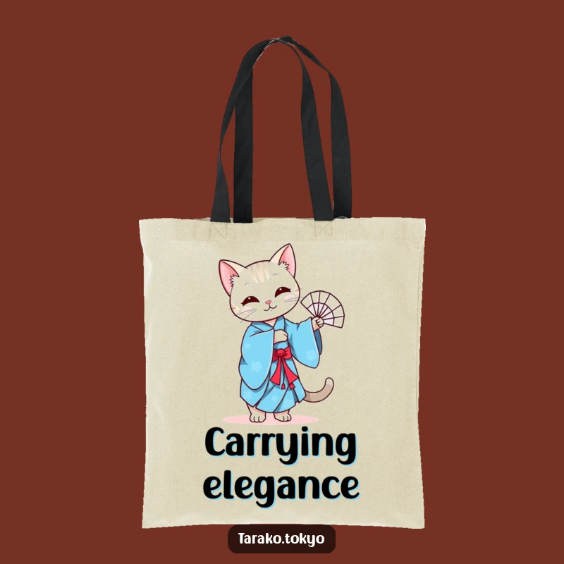 Funny Cat Kimono Tote Bag: Carry Culture with Charm!